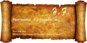Hernesz Filomén névjegykártya